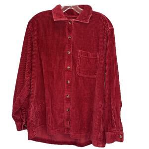 VTG 90’s LL Bean Women’s Corduroy Cabin Gorpcore Shirt Size M Reg Rust/Red